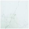 vidaXL Table Top White 40x40 cm 6 mm Tempered Glass with Marble Design