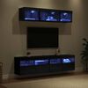 vidaXL TV Wall Units with LED with LED 5 pcs Black Oak 80 x 30 x 40 cm