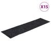 vidaXL Stair Mats Self-adhesive 15 pcs 76x20 cm Dark Grey Rectangular