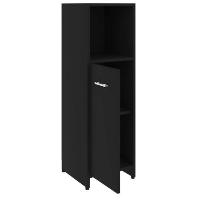 vidaXL 3 Piece Bathroom Furniture Set Black Engineered Wood