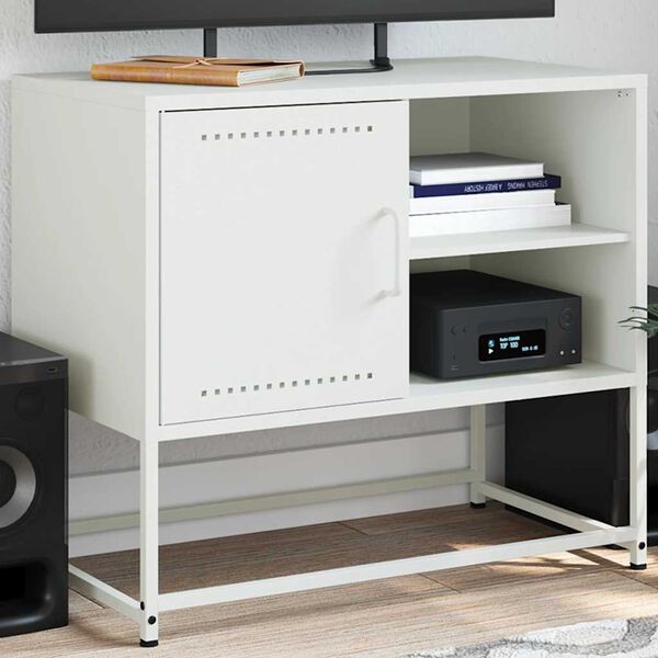 vidaXL TV Cabinet White 68x39x60.5 cm Steel