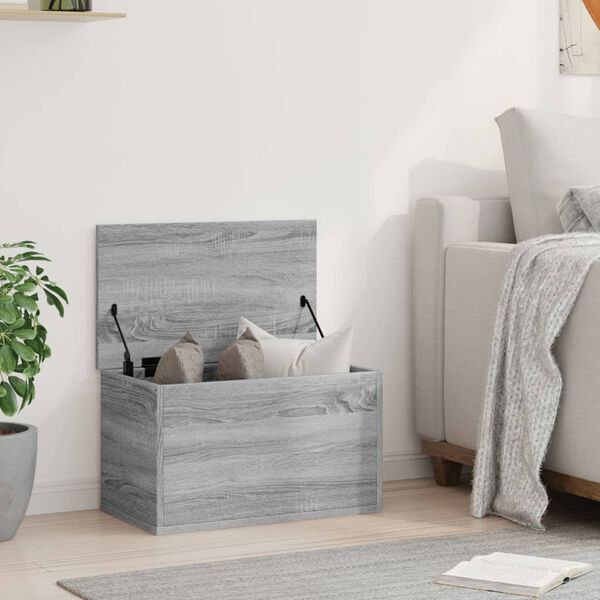 vidaXL Storage Box Grey Sonoma 60x35x35 cm Engineered Wood