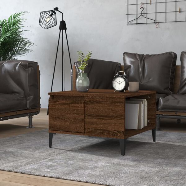 vidaXL Coffee Table Brown Oak 55x55x36.5 cm Engineered Wood