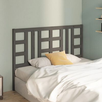 vidaXL Bed Headboard Grey 156x4x100 cm Solid Wood Pine