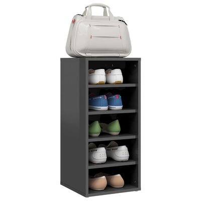 vidaXL Shoe Cabinet High Gloss Grey 31.5x35x70 cm Engineered Wood