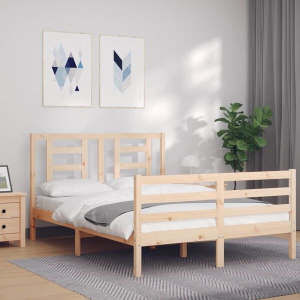vidaXL Bed Frame without Mattress Small Double Solid Wood
