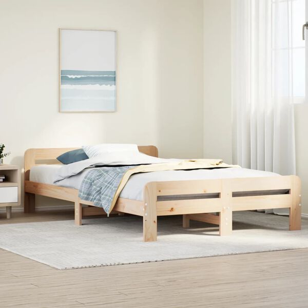 vidaXL Bed Frame without Mattress 120x190 cm Small Double Solid Wood Pine