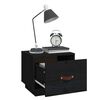 vidaXL Bedside Cabinet Black 40x34x35 cm Solid Wood Pine