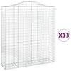 vidaXL Arched Gabion Baskets 13 pcs 200x50x220/240 cm Galvanised Iron
