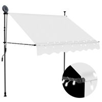 vidaXL Manual Retractable Awning with LED 150 cm Cream