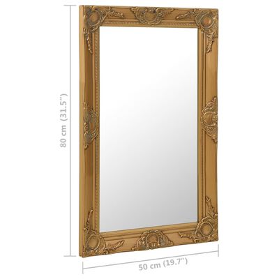 vidaXL Wall Mirror Baroque Style 50x80 cm Gold