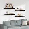 vidaXL Floating Wall Shelves 4 pcs Black 90x23.5x3.8 cm MDF