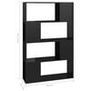 vidaXL Book Cabinet Room Divider High Gloss Black 80x24x124.5 cm