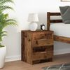 vidaXL Bedside Cabinet with 2 Drawers Old Wood 40x36x50 cm