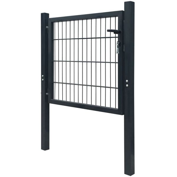 vidaXL Fence Gate Steel Anthracite 100x100 cm