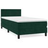 vidaXL Box Spring Bed with Mattress Dark Green 90x200 cm Velvet