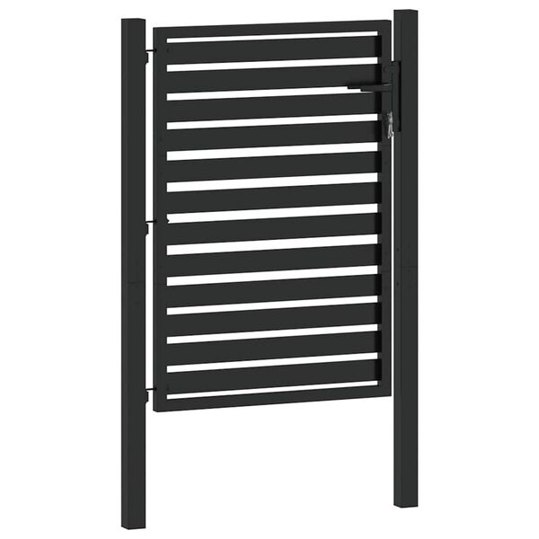 vidaXL Garden Gate Lockable Black 100x120 cm Aluminium
