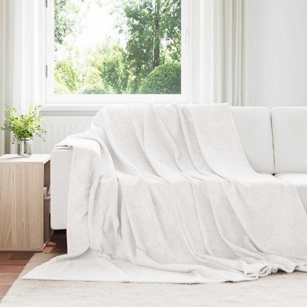vidaXL Throw Blanket White 220 x 240 cm Fleece