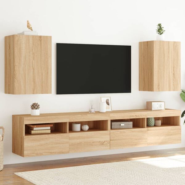 vidaXL TV Wall Cabinets 2 pcs Sonoma Oak 40.5x30x60 cm Engineered Wood