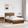 vidaXL Bed Frame with Headboard Old Wood 120 x 200 cm Solid Pine Wood