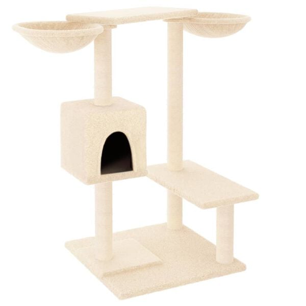 vidaXL Cat Tree with Scratching Posts Cream 82 cm