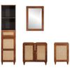 vidaXL Bathroom Cabinet 4 pcs Brown and Black Solid Mango Wood