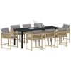 vidaXL Garden Dining Set 9 pcs Beige Poly Rattan