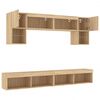 vidaXL 6 Piece TV Wall Units with LED Sonoma Oak Engineered Wood