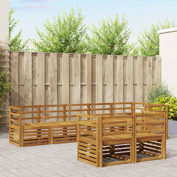 vidaXL Sofa Sets 8 pcs Natural Solid Acacia Wood