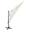vidaXL Cantilever Garden Parasol with Pole and LED Lights Sand 300 cm