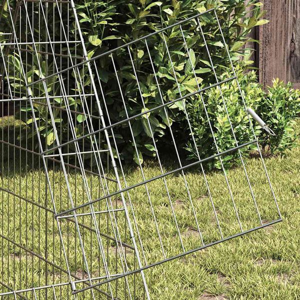 vidaXL Chicken Cage Silver 430 x 100 x 85 cm Galvanised Steel