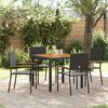 vidaXL Garden Dining Set 5 pcs Black Poly Rattan