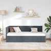 vidaXL Corner Bed Frame with Headboard Dark Grey 90 cm x 190 cm Velvet