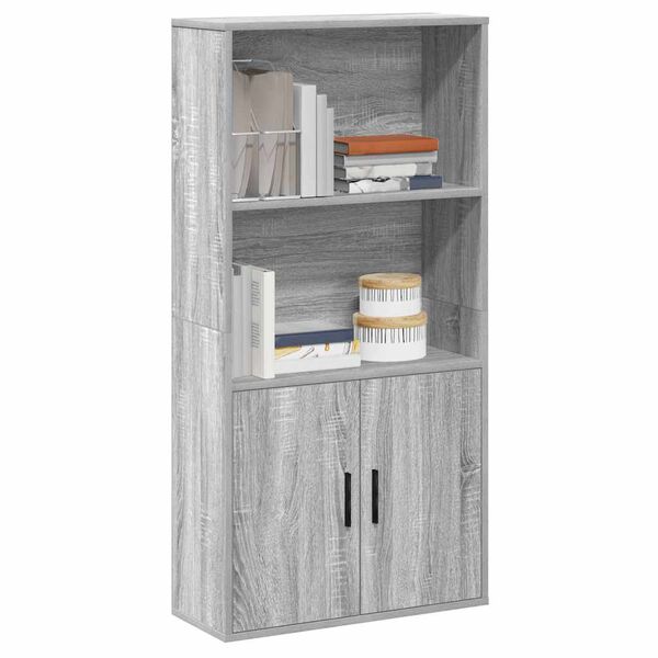 vidaXL Bookcase Grey Sonoma 60x24x120 cm Engineered Wood