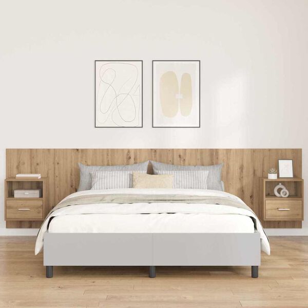 vidaXL Headboard with Cabinet 3 pcs Artisan Oak Engineered Wood