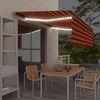 vidaXL Manual Retractable Awning with Blind&LED 4.5x3m Orange&Brown