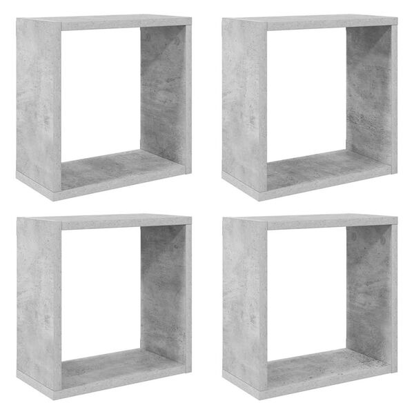 vidaXL Wall Cube Shelves 4 pcs Concrete Grey 30x15x30 cm