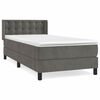 vidaXL Box Spring Bed with Mattress Dark Grey 90x190 cm Velvet
