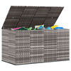 vidaXL Garden Cushion Box PE Rattan 194x100x103 cm Grey