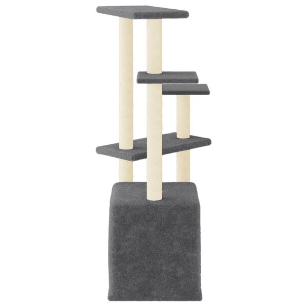 vidaXL Cat Tree with Sisal Scratching Posts Dark Grey 107.5 cm