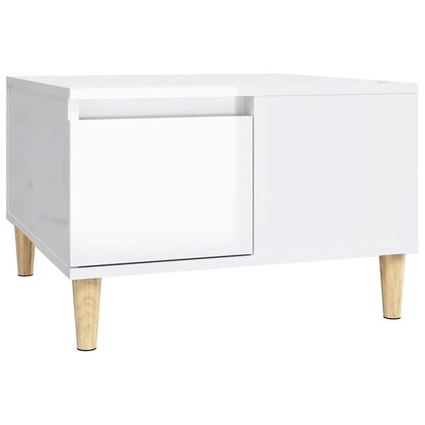 vidaXL Coffee Table High Gloss White 55x55x36.5 cm Engineered Wood