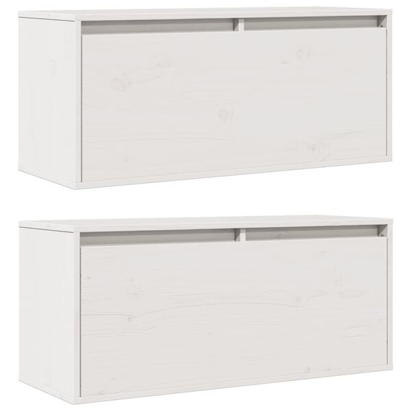 vidaXL Wall Cabinets 2 pcs White 80x30x35 cm Solid Wood Pine