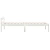 vidaXL Bed Frame without Mattress White Solid Pine Wood 100x200 cm