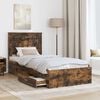 vidaXL Bed Frame Smoked Oak and Silver 75 x 190 cm Engineered Wood