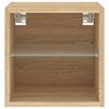 vidaXL TV Wall Cabinet with LED Lights Sonoma Oak 30x28.5x30 cm