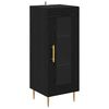 vidaXL Highboard 2 pcs Black Oak Glass