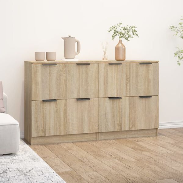 vidaXL Sideboards 2 pcs Sonoma Oak 60x30x70 cm Engineered Wood