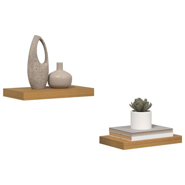 vidaXL Wall Shelf 2 pcs Beige 40 x 23.5 x 4 cm Engineered Wood