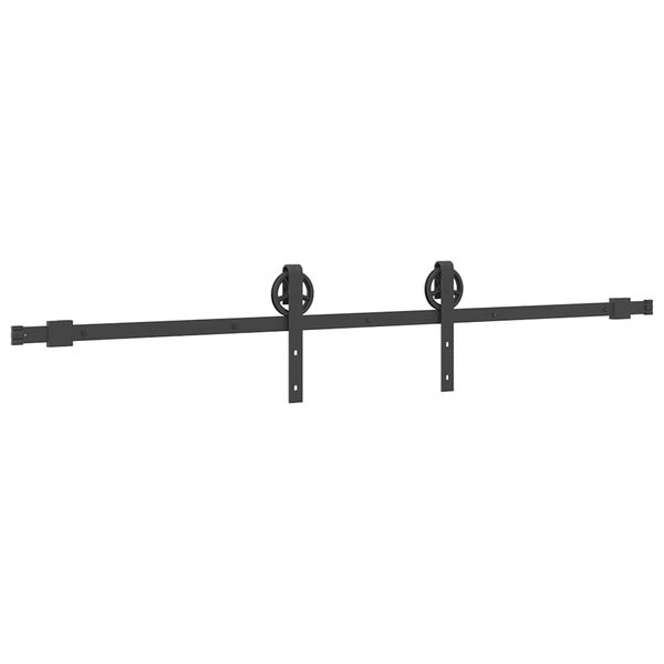vidaXL Sliding Door Hardware Kit 200 cm Steel Black
