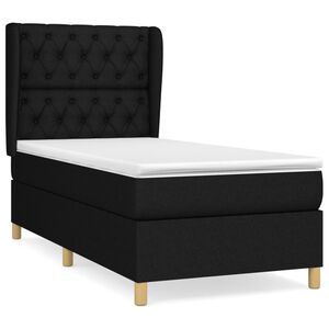 vidaXL Box Spring Bed with Mattress Black 80x200 cm Fabric
